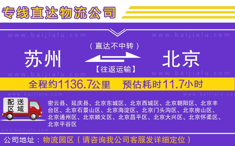 蘇州到北京物流專(zhuān)線