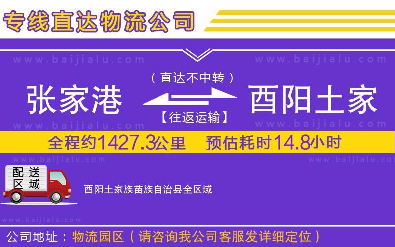 張家港到酉陽土家族苗族自治縣物流專線
