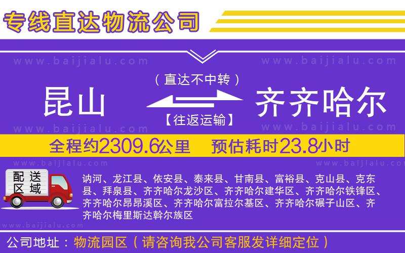 昆山到齊齊哈爾物流專線