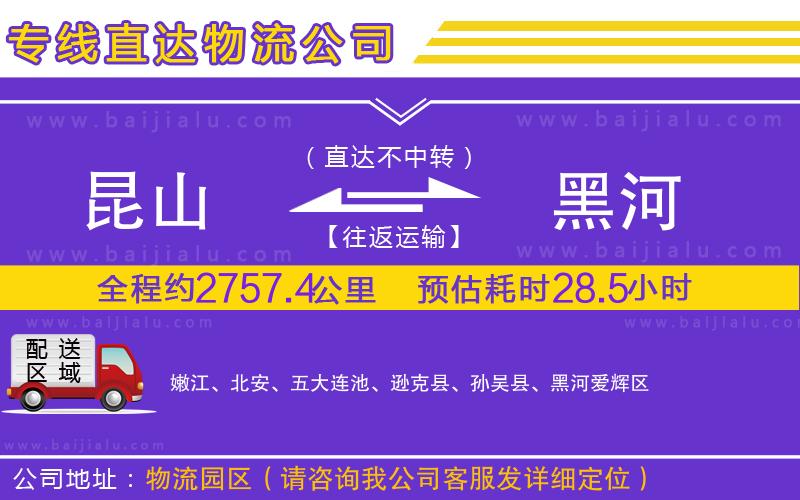 昆山到黑河物流專線