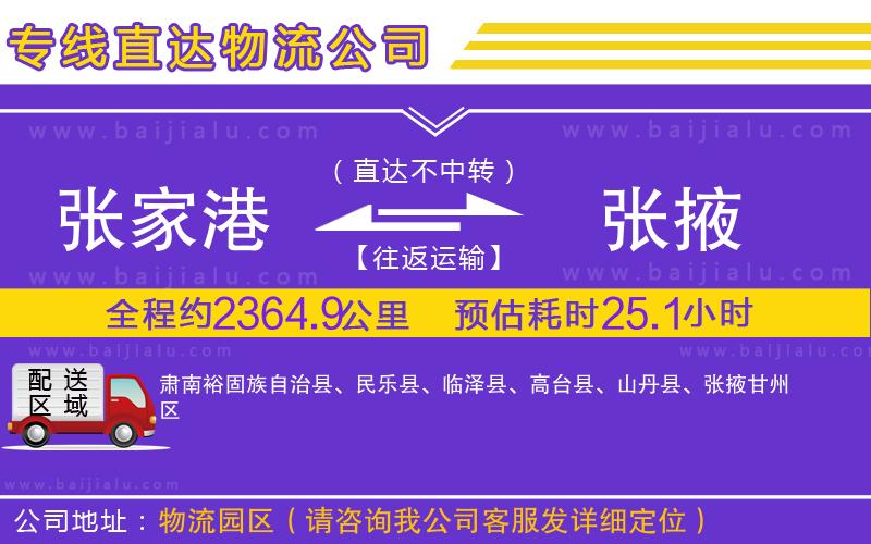 張家港到張掖物流專線