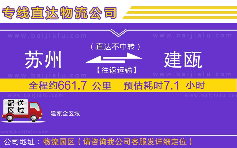 蘇州到建甌物流專線