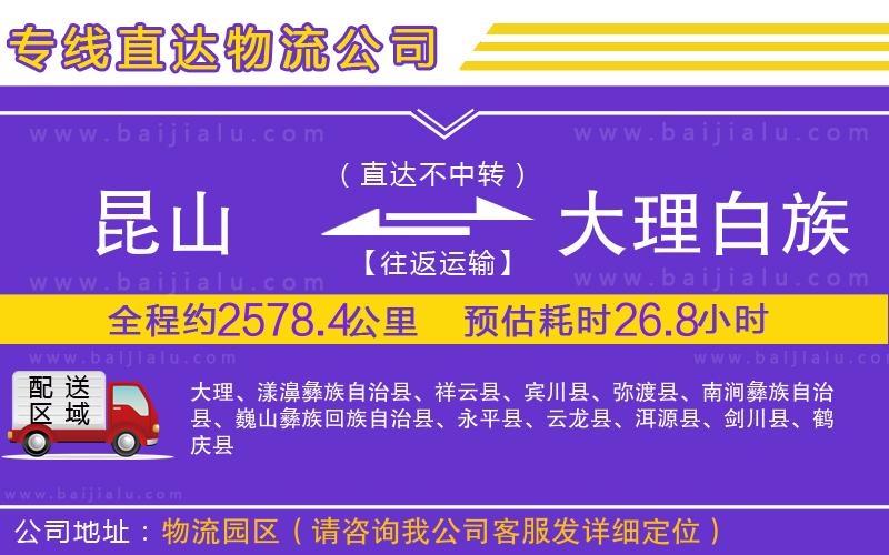 昆山到大理白族自治州物流公司