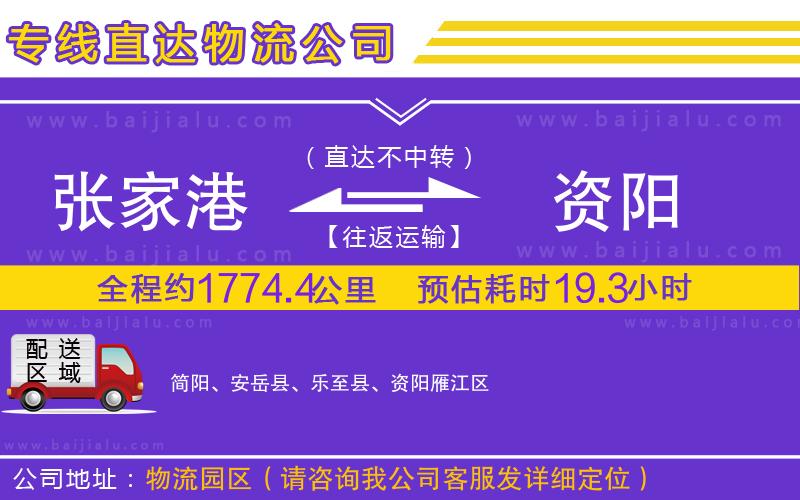 張家港到資陽物流專線