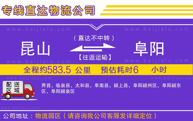 昆山到阜陽物流公司