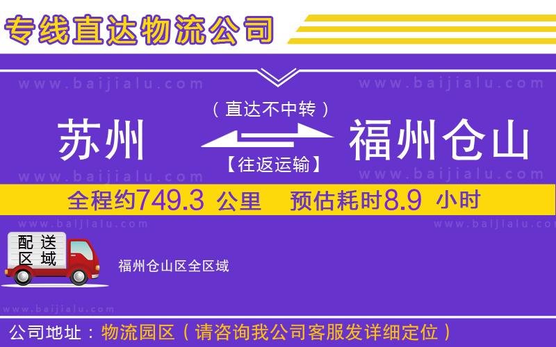 蘇州到福州倉山區(qū)物流