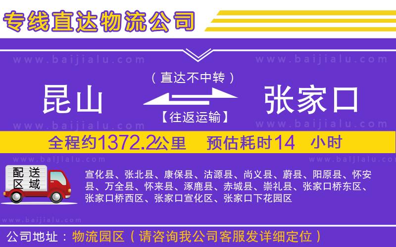 昆山到張家口物流公司
