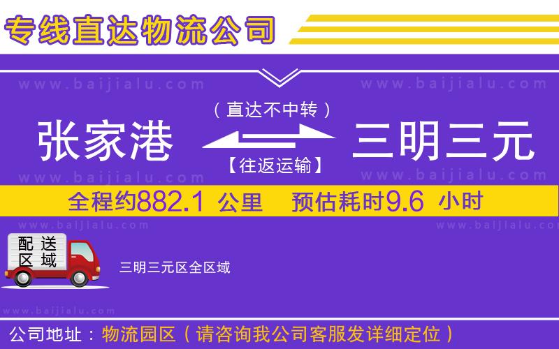 張家港到三明三元區(qū)物流專線